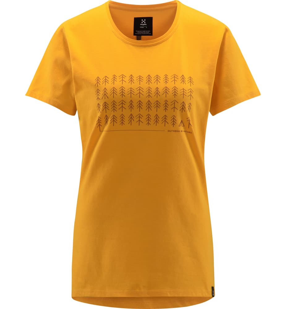 OBN Print Tee T-shirt Haglöfs 469460300353 Taille S Couleur jaune foncé Photo no. 1
