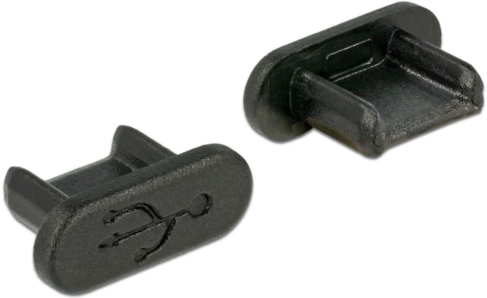 Fiche aveugle/protection anti-poussière USB-MicroB 10 pièces noir Adaptateur USB DeLock 785302405093 Photo no. 1