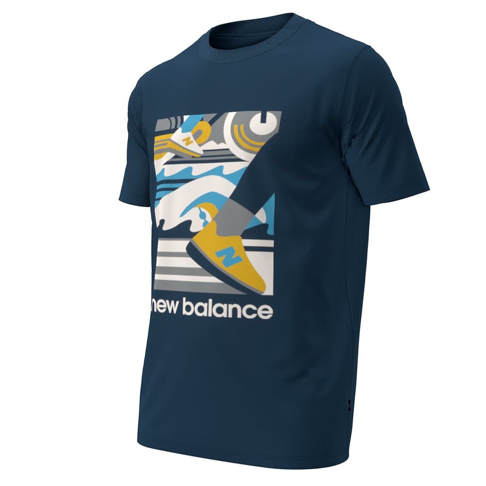 Triathlon Tee T-shirt New Balance 474159100343 Taglie S Colore blu marino N. figura 1