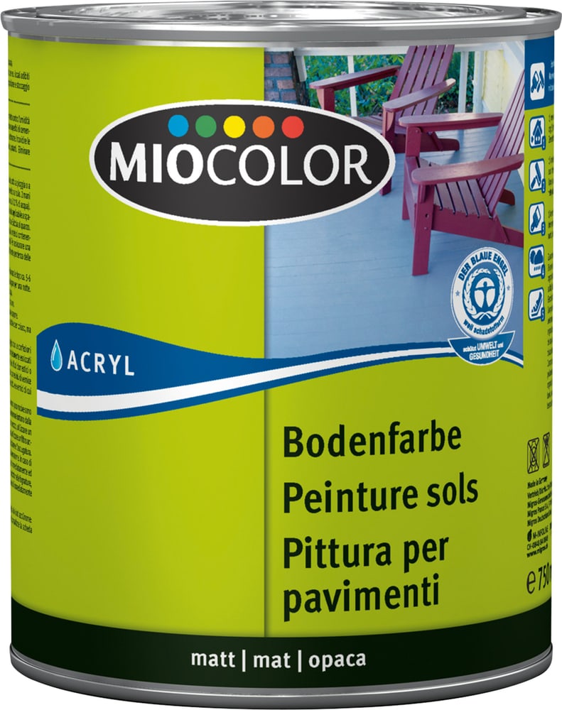 Acryl Bodenfarbe Weiss 750 ml Acryl Bodenfarbe Miocolor 660539300000 Farbe Weiss Inhalt 750.0 ml Bild Nr. 1