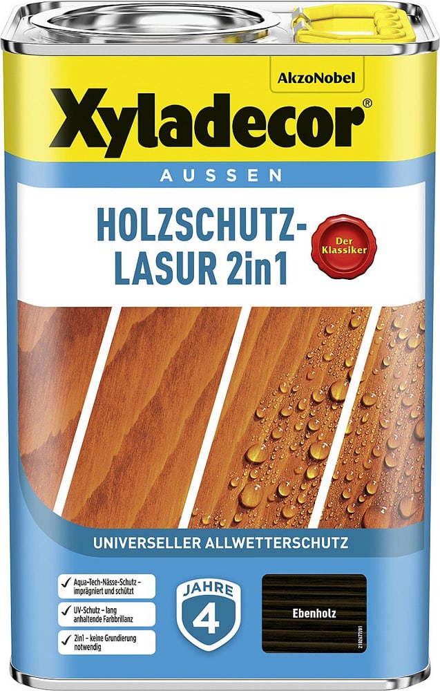 Holzschutz-Lasur Ebenholz 4 L Holzlasur XYLADECOR 661516200000 Bild Nr. 1
