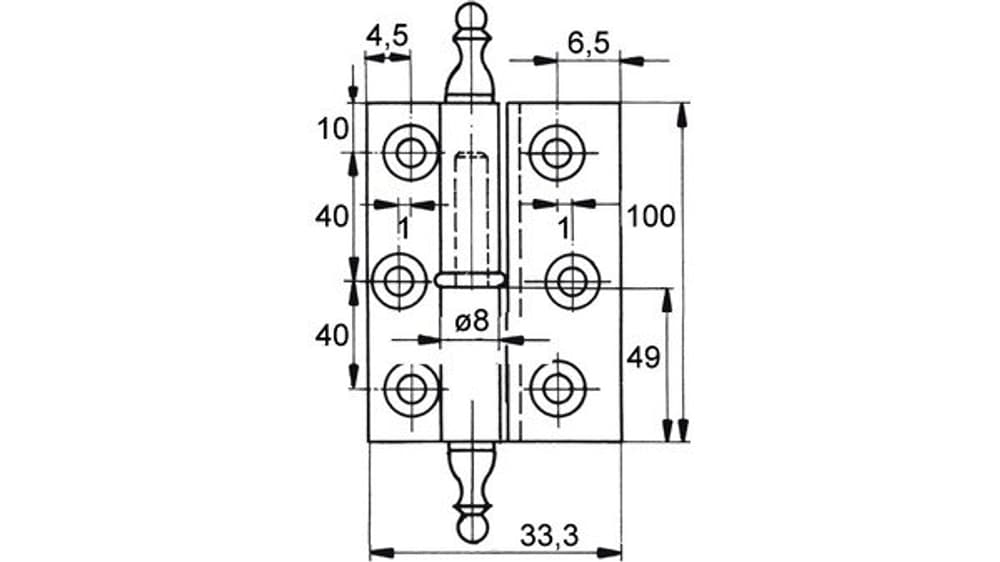 Cerniere per mobili FS, diametro rullo 8 mm Cerniere Werkstarck 669700109982 N. figura 1