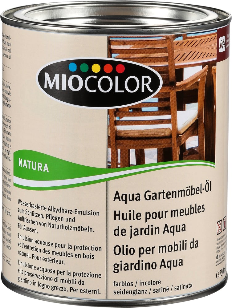 Aqua Gartenmöbel-Öl Farblos 750 ml Holzöle + Holzwachse Miocolor 661418800000 Bild Nr. 1