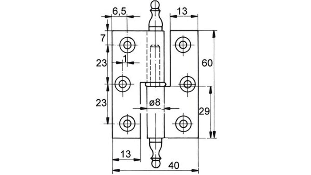 Charniéres pour meubles FS, diamètre des noeuds 8 mm Charniére Werkstarck 669700109963 Photo no. 1