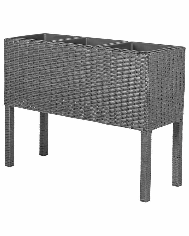 Vaso rattan nero CARAGANA Vaso per piante Beliani 669700118107 N. figura 1