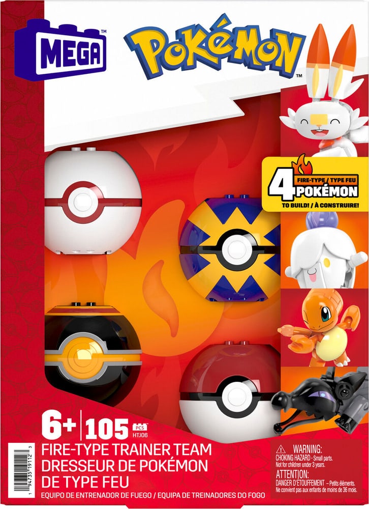 POKÉMON HTJ06 4 sets de Pokémon de type feu Set di giocattoli 741917100000 N. figura 1