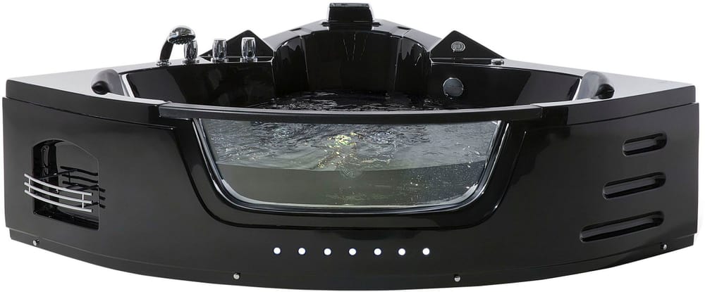 Vasca idromassaggio angolare nera LED 155 cm MARTINICA Vasca da bagno angolare Beliani 658064300000 N. figura 1