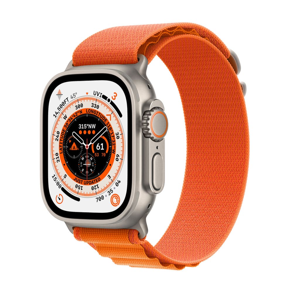 Watch Ultra GPS + Cellular, 49mm Titanium Case with Orange Alpine Loop - Medium Smartwatch Apple 785300169141 Bild Nr. 1