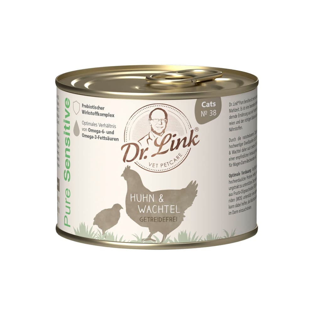PURE SENSITIVE pollo e quaglia, 0.2 kg Cibo umido Dr. Link 658331600000 N. figura 1