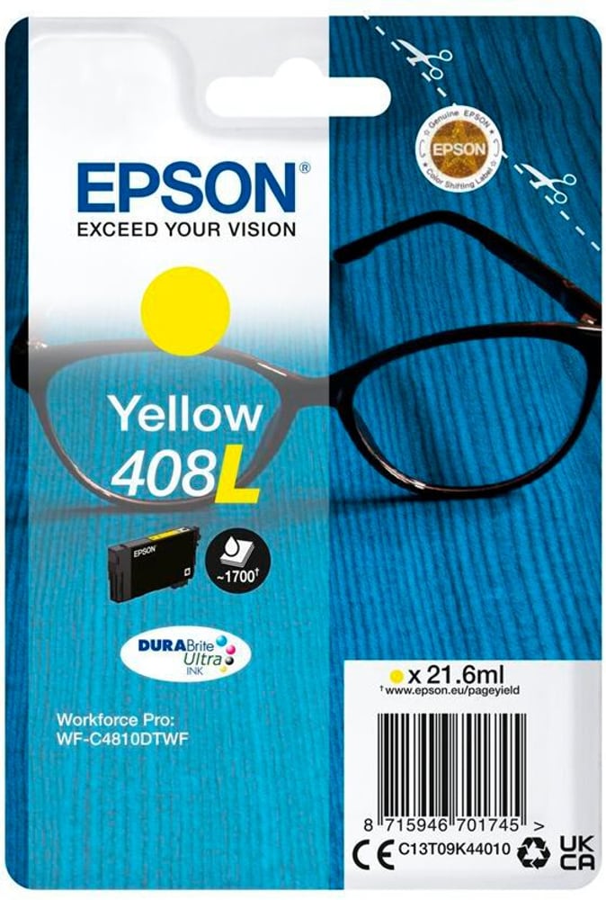 Singlepack Yellow 408L DURABrite Ultra Ink Tintenpatrone Epson 785302432082 Bild Nr. 1
