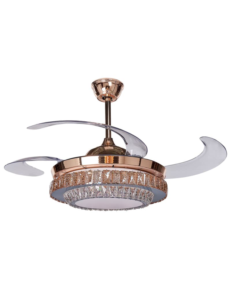 Ventilatore da soffitto oro con luce ASHLEY Ventilatore da soffitto Beliani 669700118782 N. figura 1