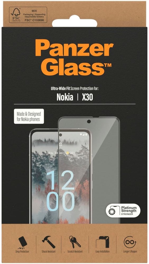 Ultra Wide Fit Nokia X30 Smartphone Schutzfolie Panzerglass 785300187215 Bild Nr. 1
