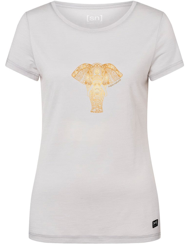 W Yoga Power Elephant T-Shirt super.natural 468063800381 Grösse S Farbe Hellgrau Bild-Nr. 1