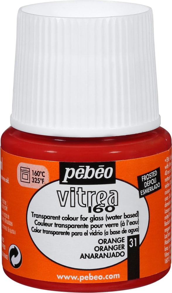 Pébéo Vitrea 160 Frosted Glasfarbe Pebeo 663507410200 Farbe Orange Bild Nr. 1