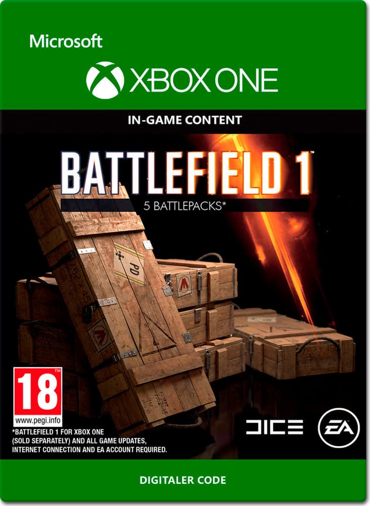 Xbox One - Battlefield 1: Battlepacks x5 Game (Download) 785300137306 N. figura 1