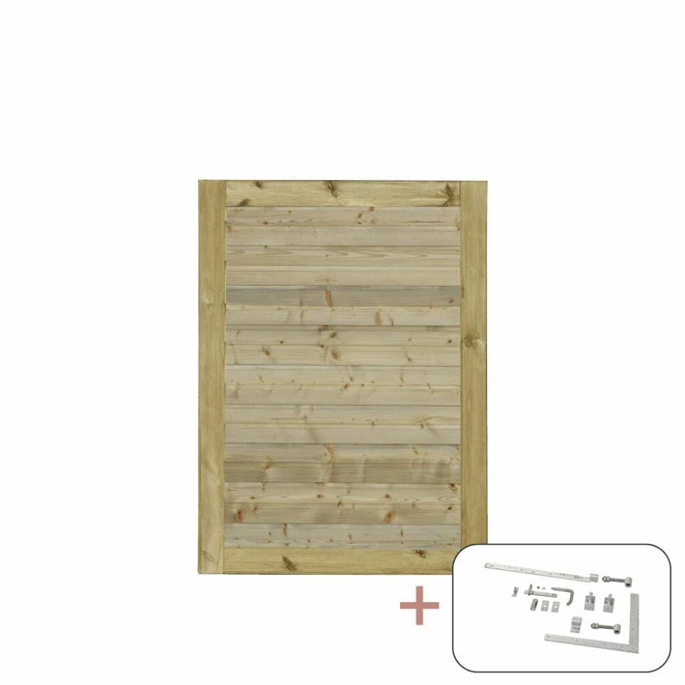 Porte simple Plank avec ferrures 100x125 cm p. butée droite/gauche PLUS 669700107276 Photo no. 1