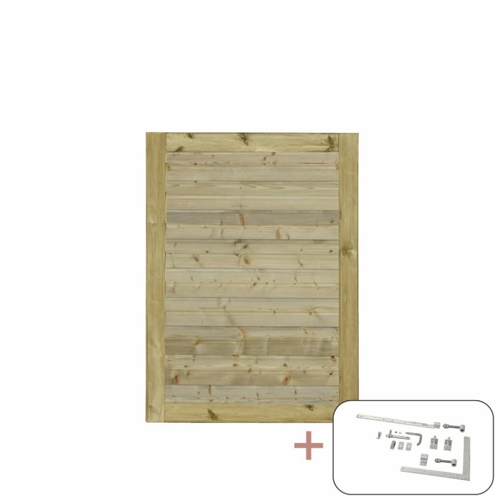 Anta singola in legno incl. ferramenta 100x125 cm f. arresto a destra/sinistra Cancello PLUS 669700107276 N. figura 1