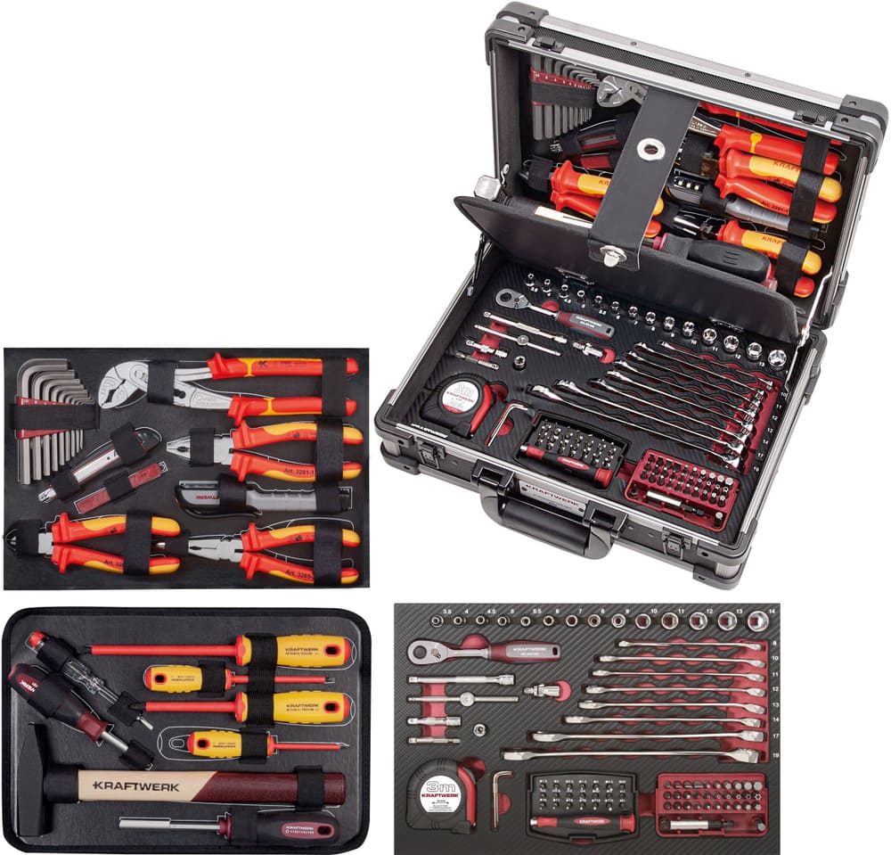 Coffret d'outils professionnel en aluminium KW VDE, 123 pcs. Coffret à outils KRAFTWERK 601686300000 Photo no. 1