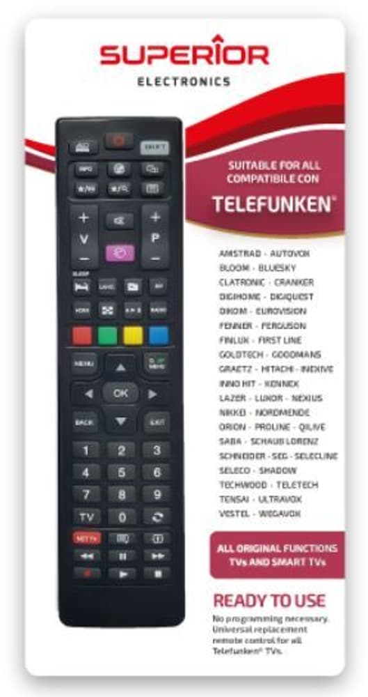 Telecomando per Telefunken / Vestel 9000001044 No. figura 1