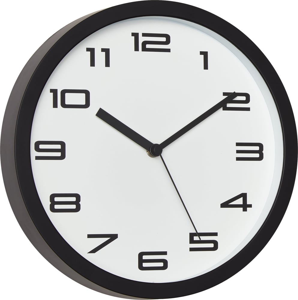 CLASSIC Horloge murale 440610502510 Couleur Blanc / Noir Dimensions L: 25.0 cm x P: 4.0 cm x H: 25.0 cm Photo no. 1