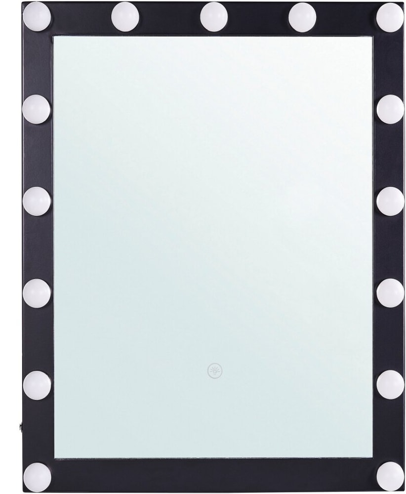 Badspiegel mit LED-Beleuchtung schwarz rechteckig 50 x 60 cm ODENAS Badspiegel Beliani 655513900000 Bild Nr. 1