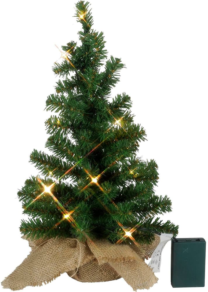 Albero di Natale a LED Toppy 45cm 10 LED, Bat: 3xAA m Timer, LxH: 25x45cm Albero di Natale Star Trading 785302444757 N. figura 1