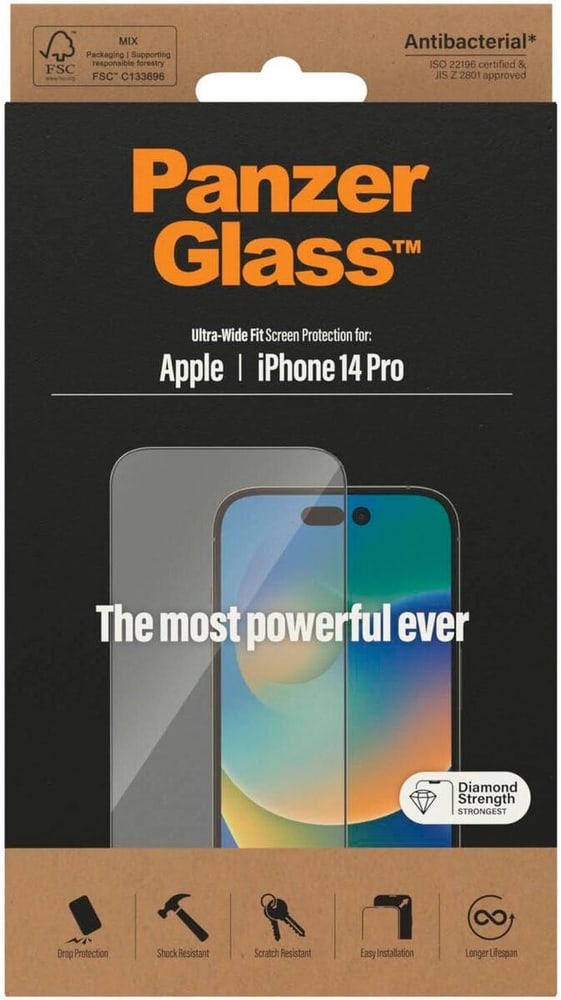 Ultra Wide Fit iPhone 14 Pro Pellicola protettiva per smartphone Panzerglass 785300196541 N. figura 1