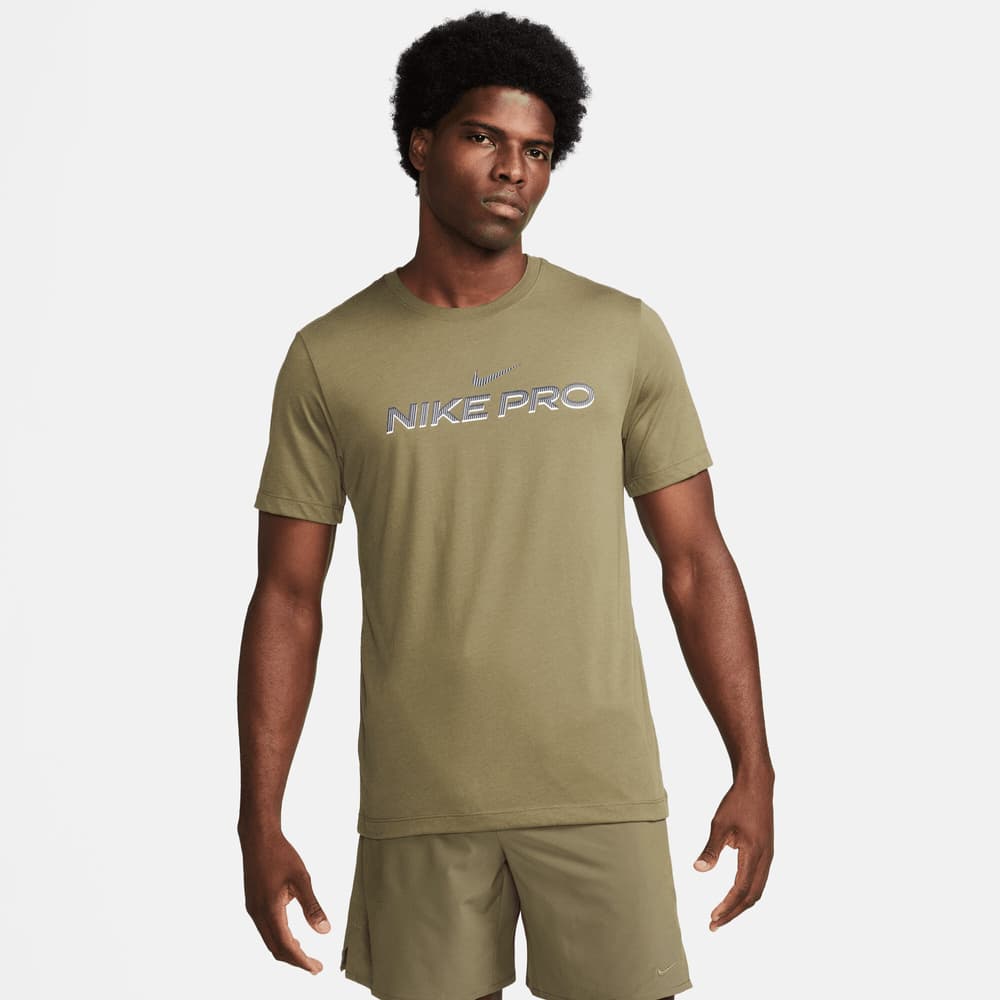 NK Dri-Fit Tee DB Nike Pro T-shirt Nike 471859500467 Taille M Couleur olive Photo no. 1