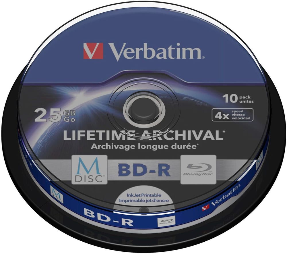 BD-R M-Disc 25 GB, broche (10 pièces) Disque Blu-ray vierge Verbatim 785302435920 Photo no. 1