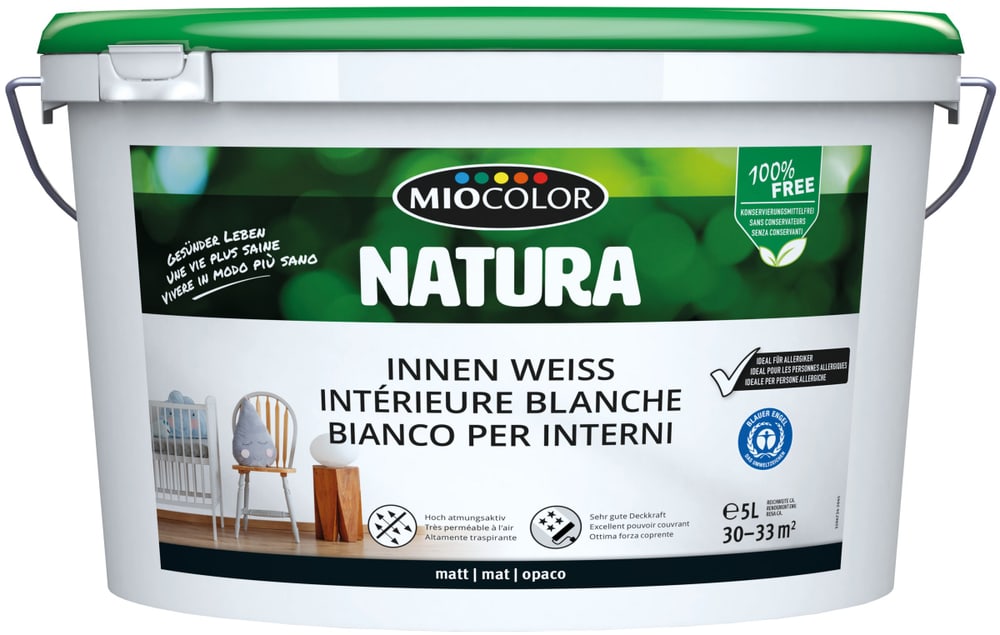 Miocolor Natura Interieure blanche 5 l Dispersion Natura Interieure blanche 5 l Dispersion Miocolor 660786300000 Contenu 5.0 l Photo no. 1