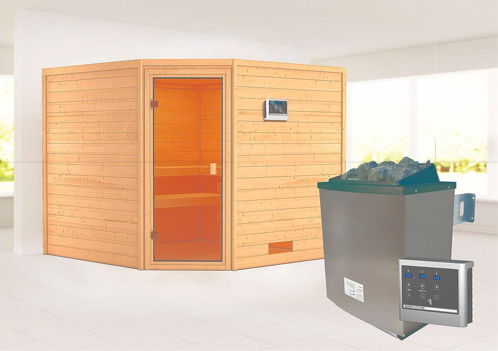 Sauna Leona ingresso ad angolo Sauna Karibu 647483200000 N. figura 1