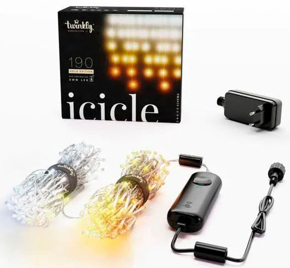 LED-Lichterkette Icicle, 190 LEDs, 2-4-6-2-5 Schema, AWW Lichterkette twinkly 785300168858 Bild Nr. 1