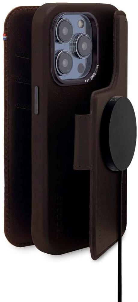 Detachable MagSafe Leather Wallet / iPhone 14 Pro Max - Chocolate Brown Cover smartphone Decoded 785302407570 N. figura 1