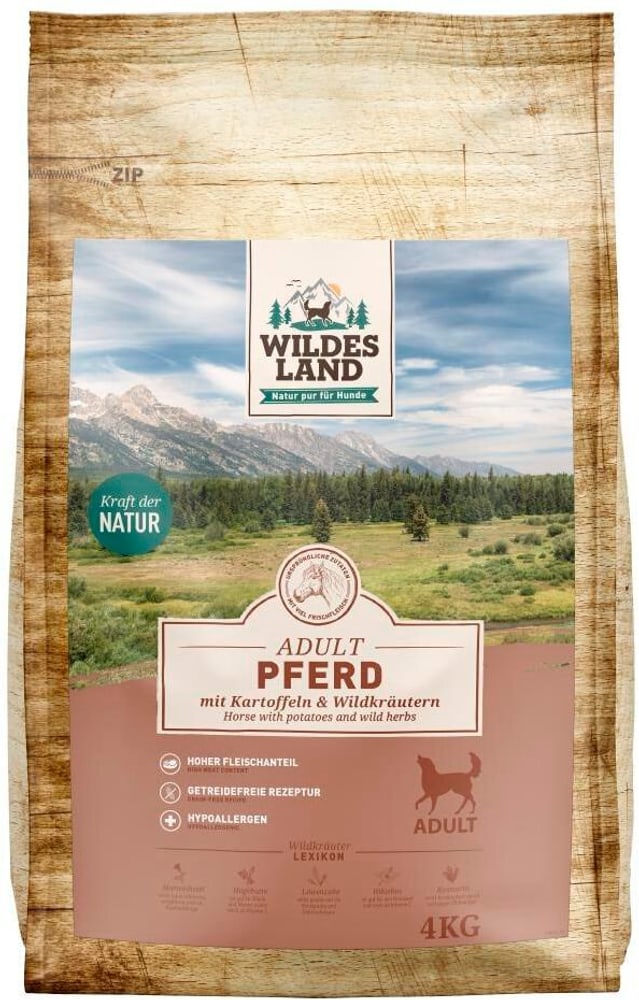 Cane Adulto Cavallo & Patata Cibo secco Wildes Land 785300193873 N. figura 1