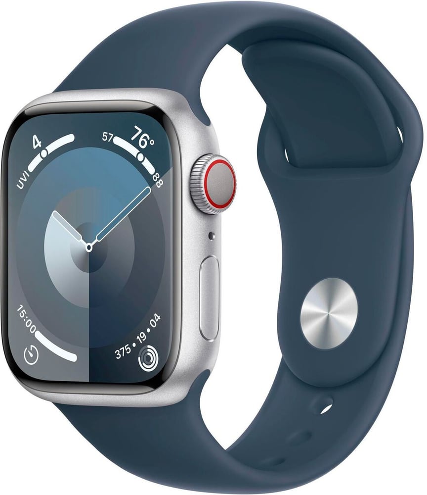 Watch Series 9 41 mm LTE Alu Silber Sport Sturmblau M/L Smartwatch Apple 785302428119 Bild Nr. 1