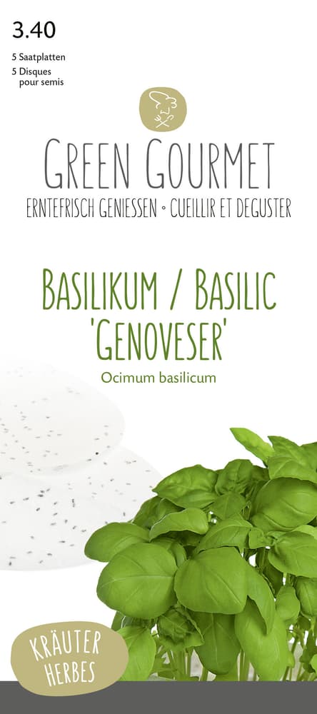 Basilic 'Genoveser' 5 graine plaque Semences de gourmet Do it + Garden 287102300000 Photo no. 1