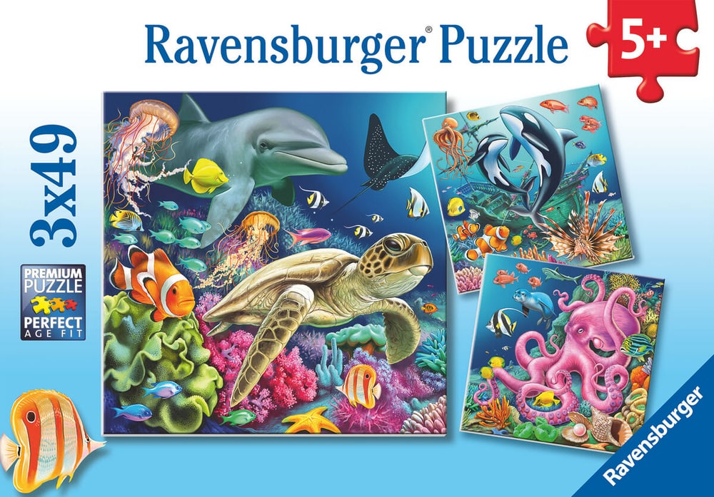 RVB Puzzle 3X49 P. Un monde sous-marin Puzzles Ravensburger 749061800000 Photo no. 1