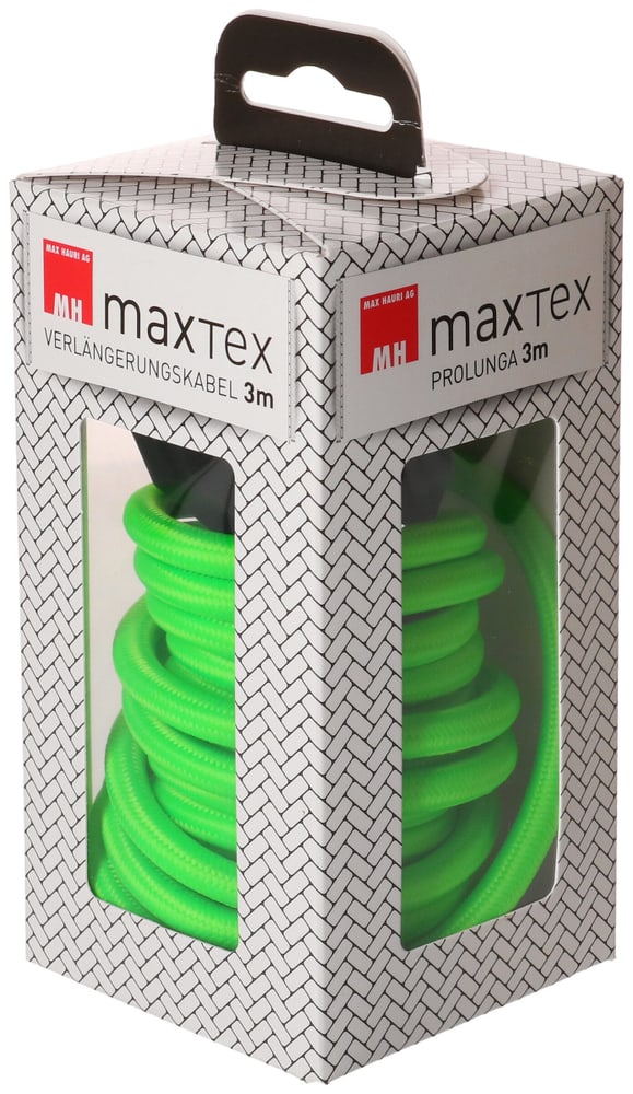 Rallonge textile H05VV-F3G1.0 3m vert fluo. type 12 / type 13 Rallonge Max Hauri 613317500000 Photo no. 1
