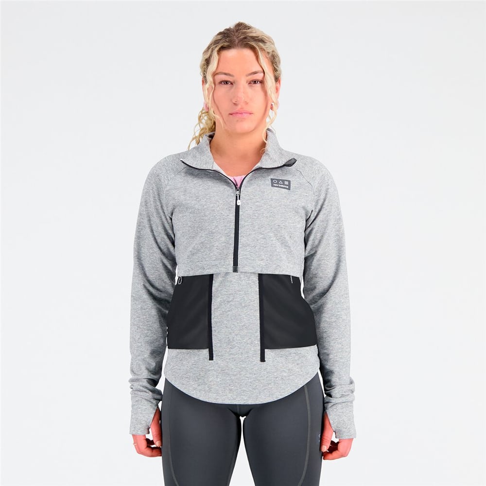 W Impact Run AT Spinnex 1/2 Zip Maillot à manches longues New Balance 469543500281 Taille XS Couleur gris claire Photo no. 1