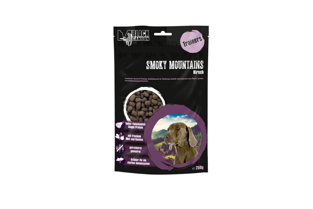 Trainers SmokyMountains Hirsch, 0.25 kg Hundeleckerli Black Canyon 658322000000 Bild Nr. 1