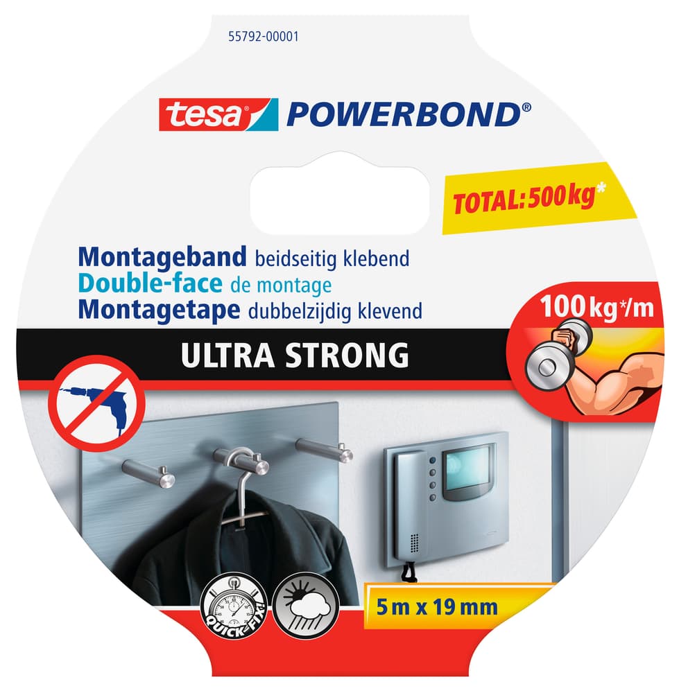 Powerbond® ULTRA STRONG 5mx19mm Klebebänder Tesa 663077500000 Bild Nr. 1