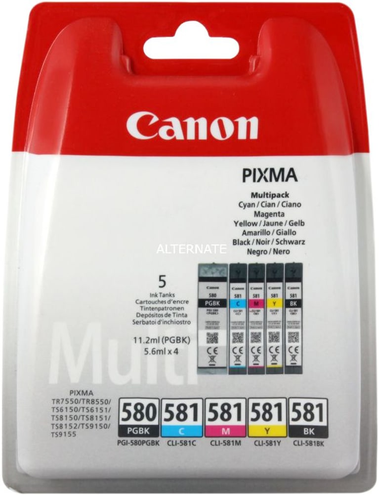 PGI-580/581 Multipack Cartuccia d'inchiostro Canon 798542800000 N. figura 1