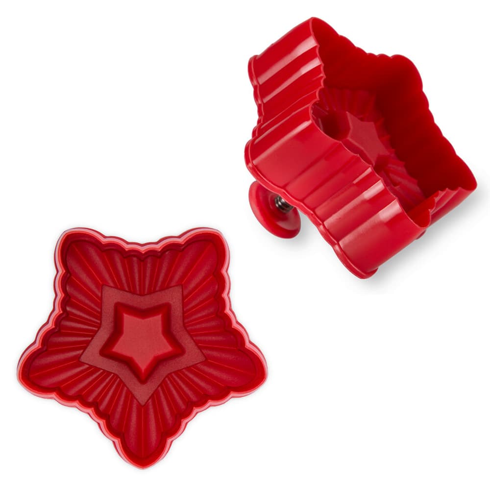 Stella ondulata rossa Formine per biscotti in rilievo Städter 674387300000 N. figura 1