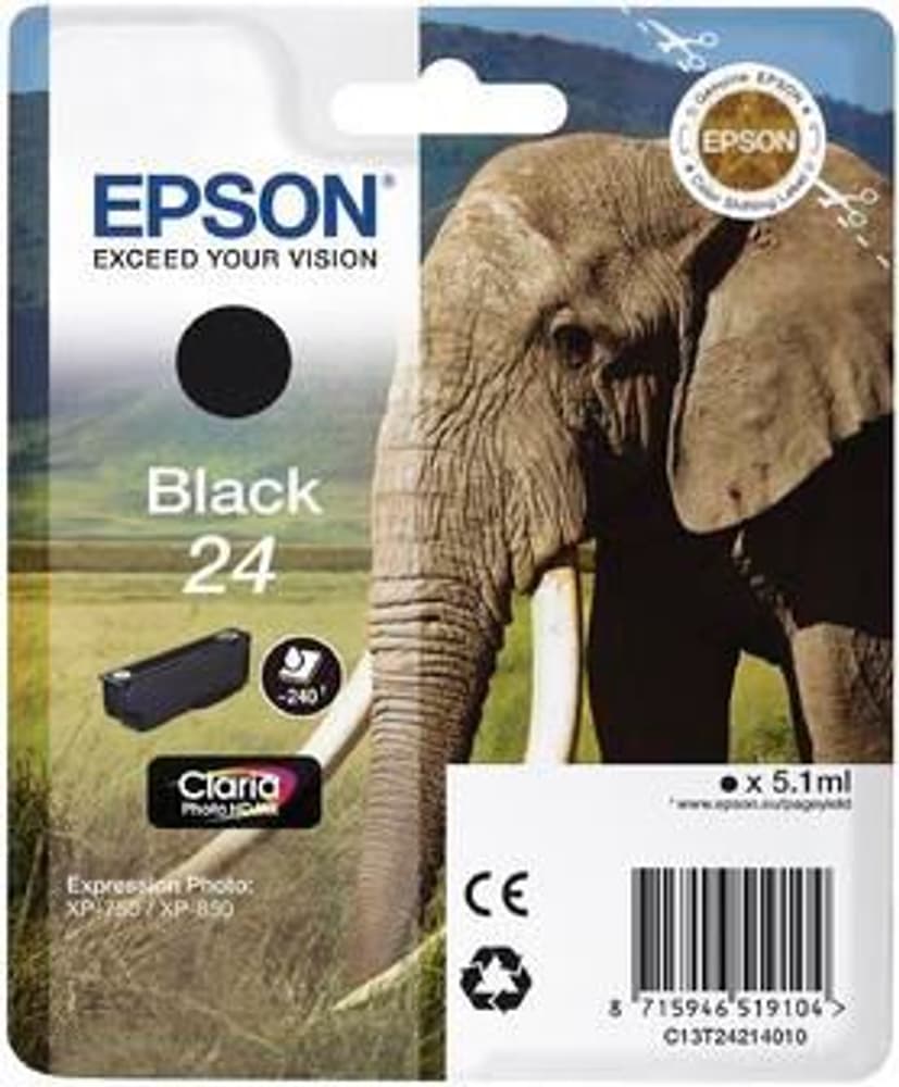 T24  schwarz Tintenpatrone Epson 795826300000 Bild Nr. 1