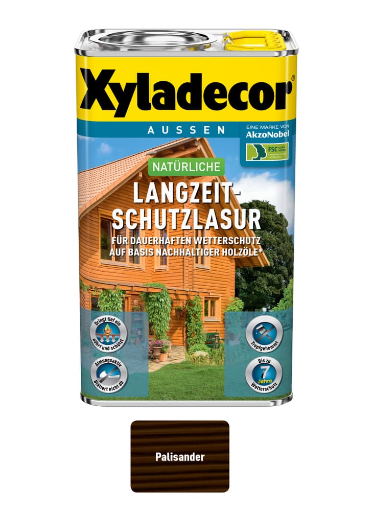 natürliche Langzeitschutzlasur Palisander 2.5 l Lasur XYLADECOR 661778000000 Farbe Palisander Inhalt 2.5 l Bild Nr. 1