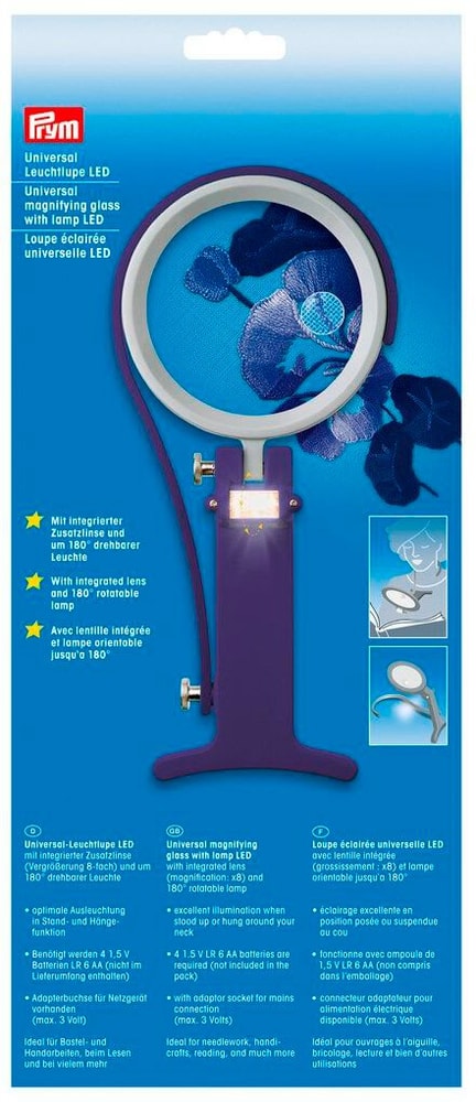 Loupe lumineuse universelle LED Patron de Couture Prym 669700124959 Photo no. 1