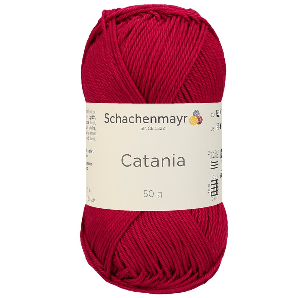 Wolle Catania Wolle Schachenmayr 667089100040 Farbe Weinrot Grösse L: 12.0 cm x B: 5.0 cm x H: 5.0 cm Bild Nr. 1