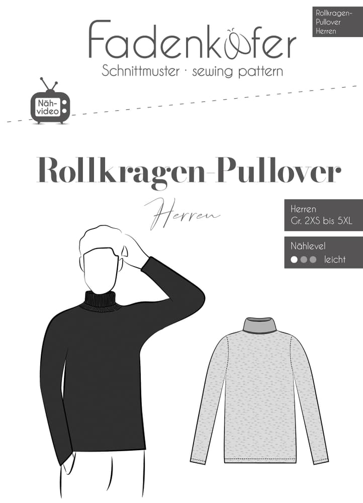 Papierschnittmuster Rollkragen-Pullover Schnittmuster Fadenkäfer 669700125687 Bild Nr. 1