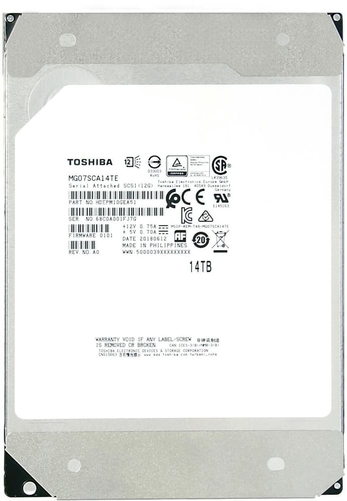 MG07 3.5" SATA 14 TB Interne Festplatte Toshiba 785302408989 Bild Nr. 1