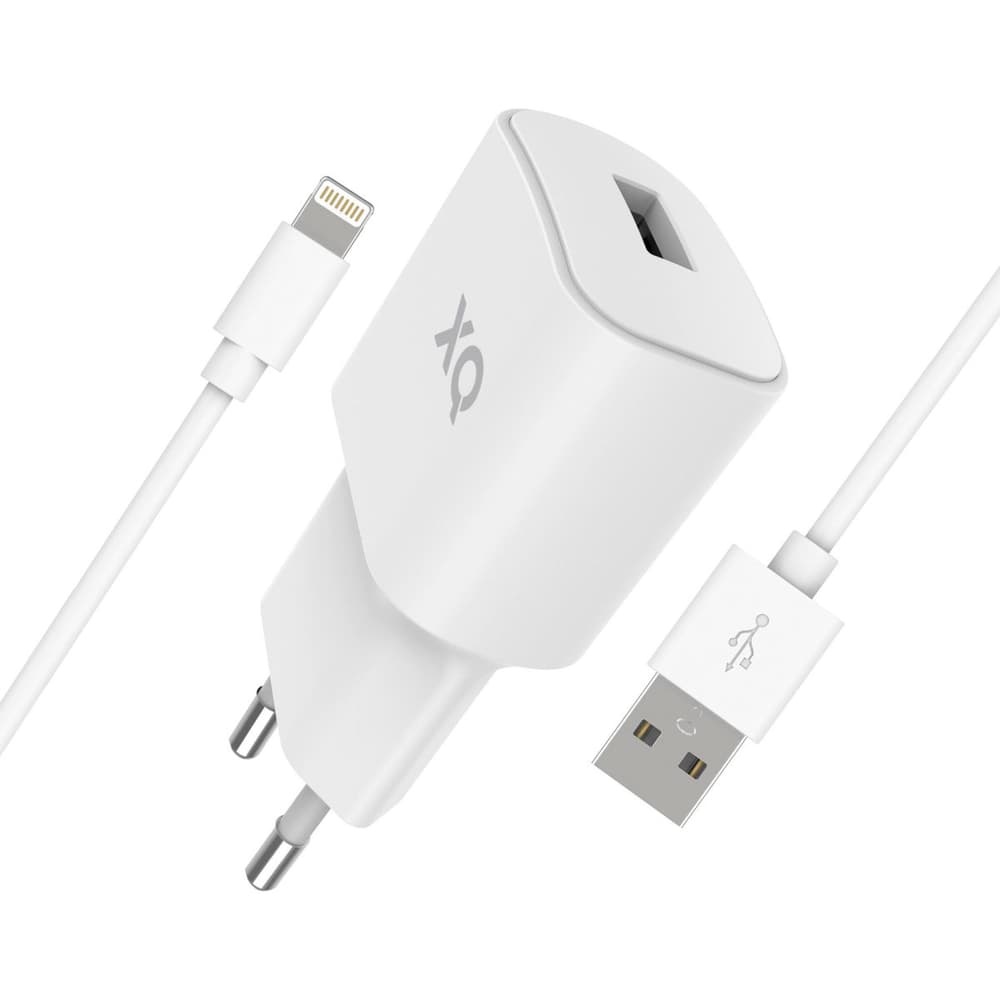 Travel Charger 2.4A Single USB EU - Lightning white Chargeur universel XQISIT 798647800000 Photo no. 1
